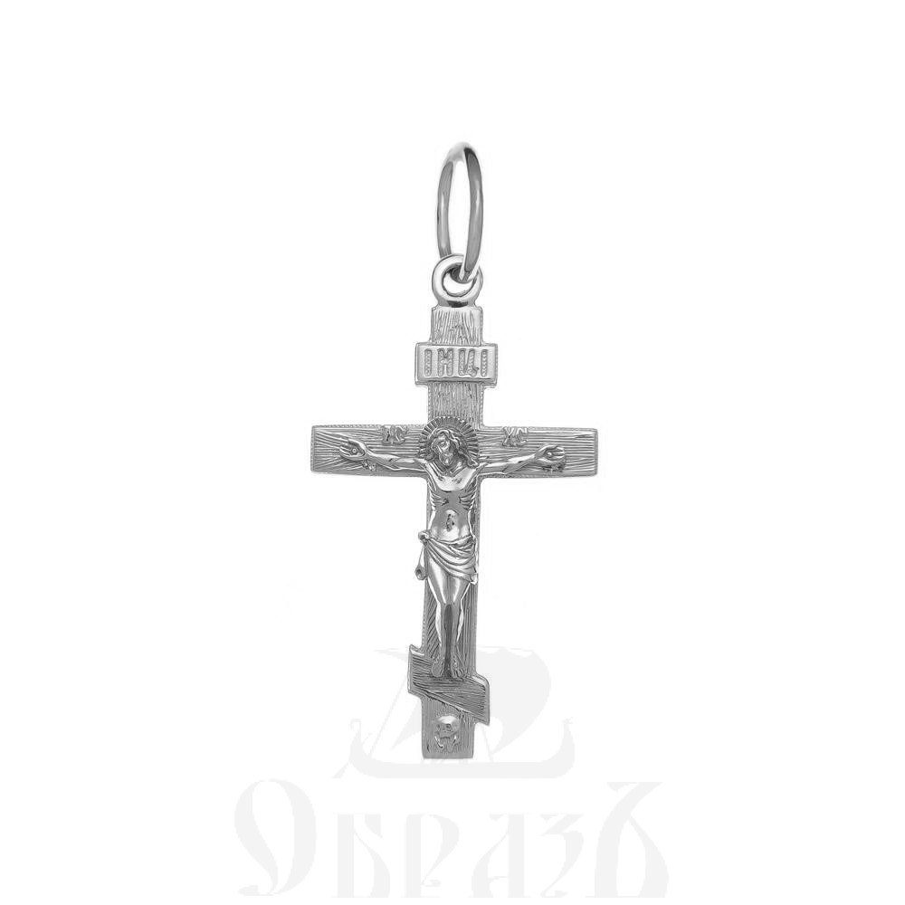 золотой восьмиконечный крест с молитвой "спаси и сохрани", 585 проба белого цвета (арт. п10111-з5б)