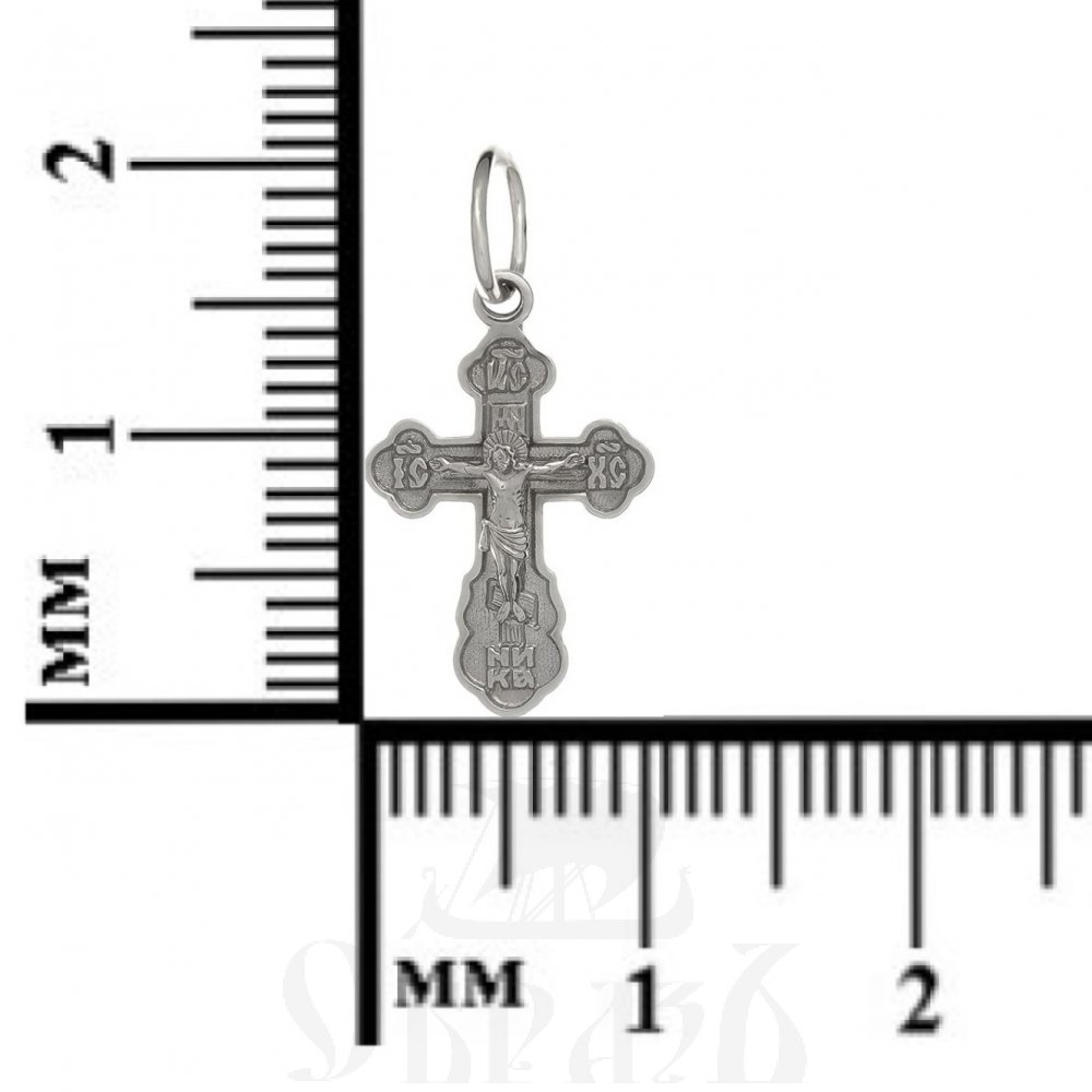золотой крест трилистник с молитвой честному кресту, 585 проба белого цвета (арт. п10056-з5б)