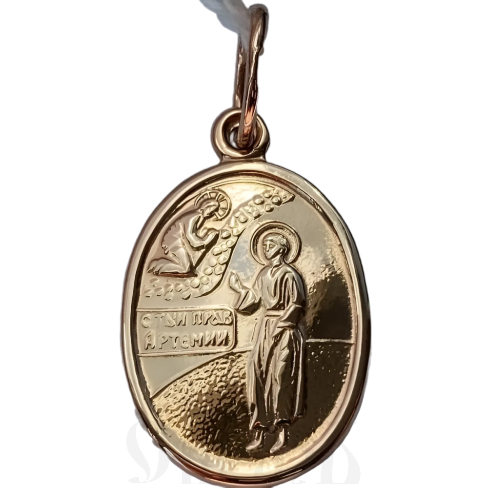 нательная икона святой праведный артемий веркольский отрок золото 585 пробы красное (артикул 25-152)