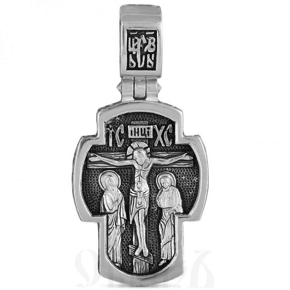 крест с образом божией матери всецарица, серебро 925 проба (арт. 43296)