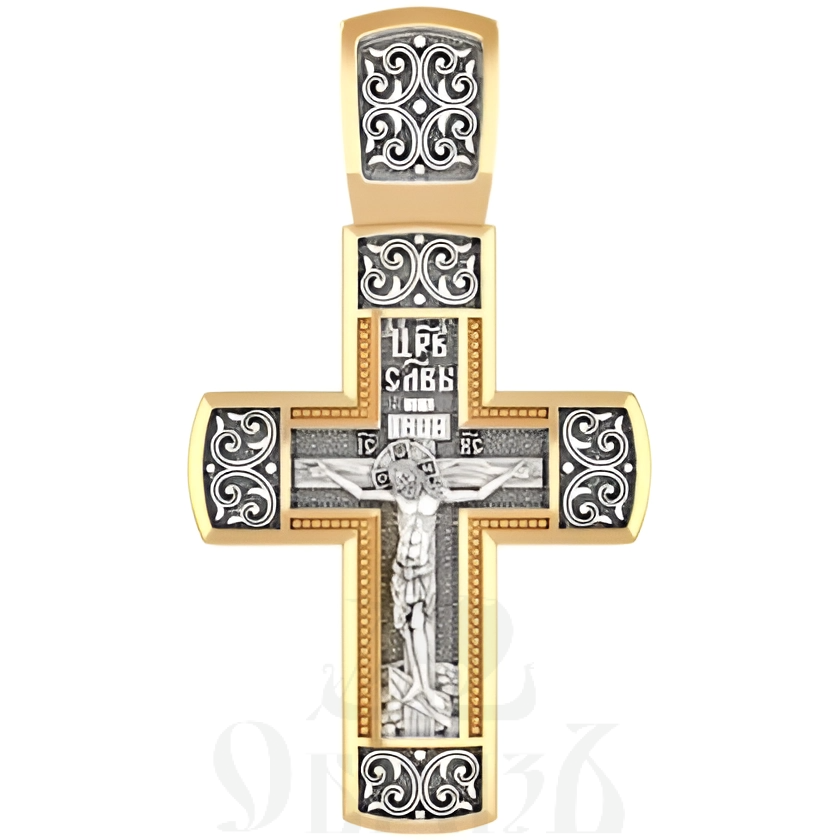 крест с молитвой отче наш, серебро 925 проба с золочением (арт. 17.079)