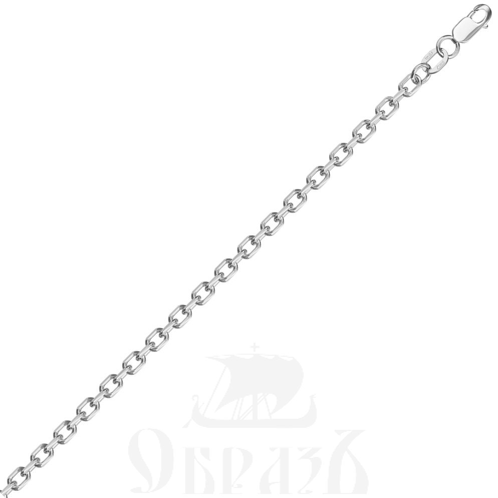 цепь плетение "ролло с удлиненным звеном" серебро 925 пробы с родиевым покрытием (арт. нц 22-206-3 d0,80)
