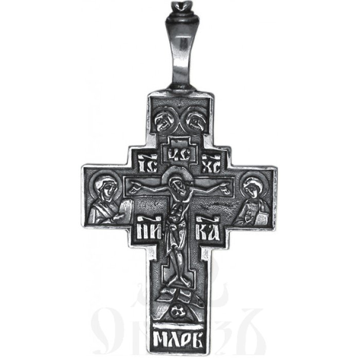 крест «распятие, пантелеймон целитель», серебро 925 проба (арт. 30-087-сч)