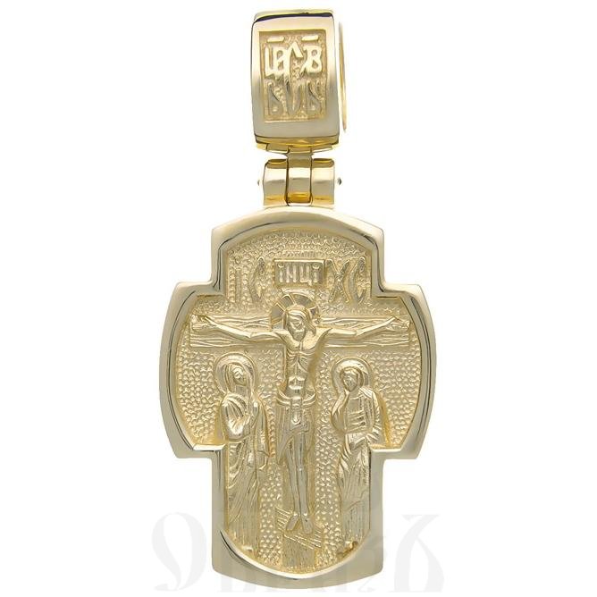 золотой крест с образом божией матери всецарица, 585 проба желтого цвета (арт. 40204)